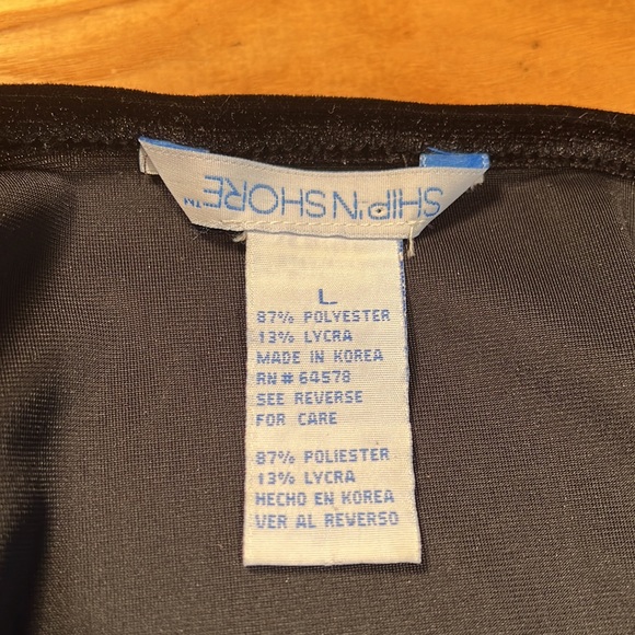 Vintage Ship n Shore velvetized stretchy black polyester blend, large.  Classic - Picture 5 of 5